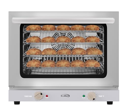 KoolMore 32 in. Commercial Countertop Convection Oven, Holds Full Size Pans, 4 Racks and 3500W of Power, 240V in Stainless-Steel