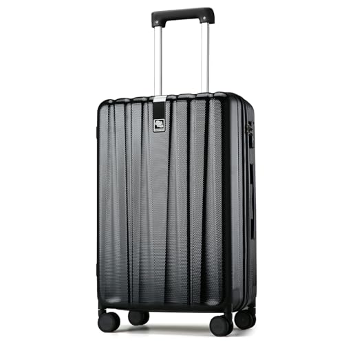 Hanke 29 Inch Luggage Suitcases With Spinner Wheels Lightweight PC hardside Rolling Suitcase With Travel Lock, Checked-Large 29-Inch(Blackish Green)