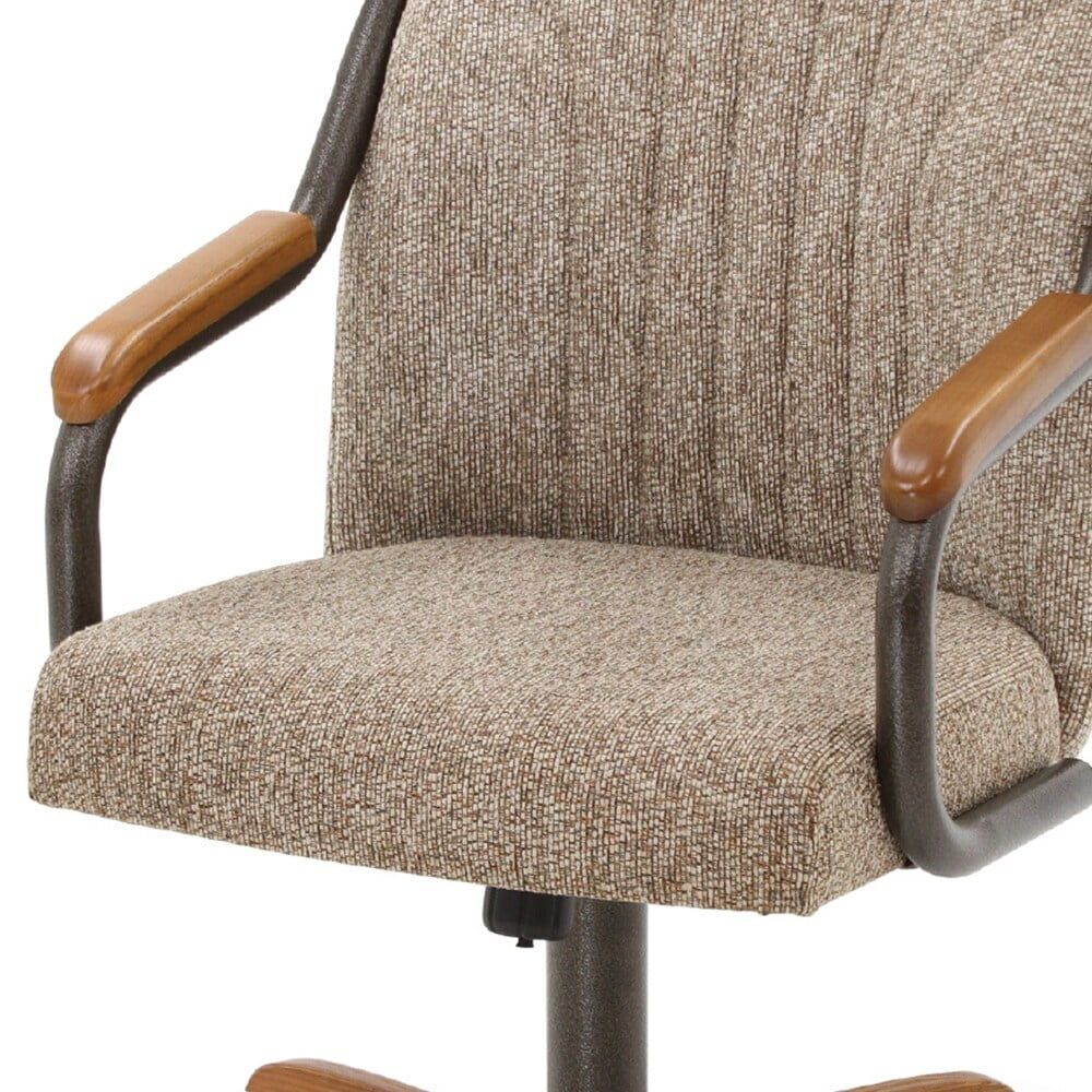 Chromcraft Douglas Caster Dining Chairs in Chestnut, Gray Finish (Set of 2) Chestnut Chestnut Finish - Radiant Selections