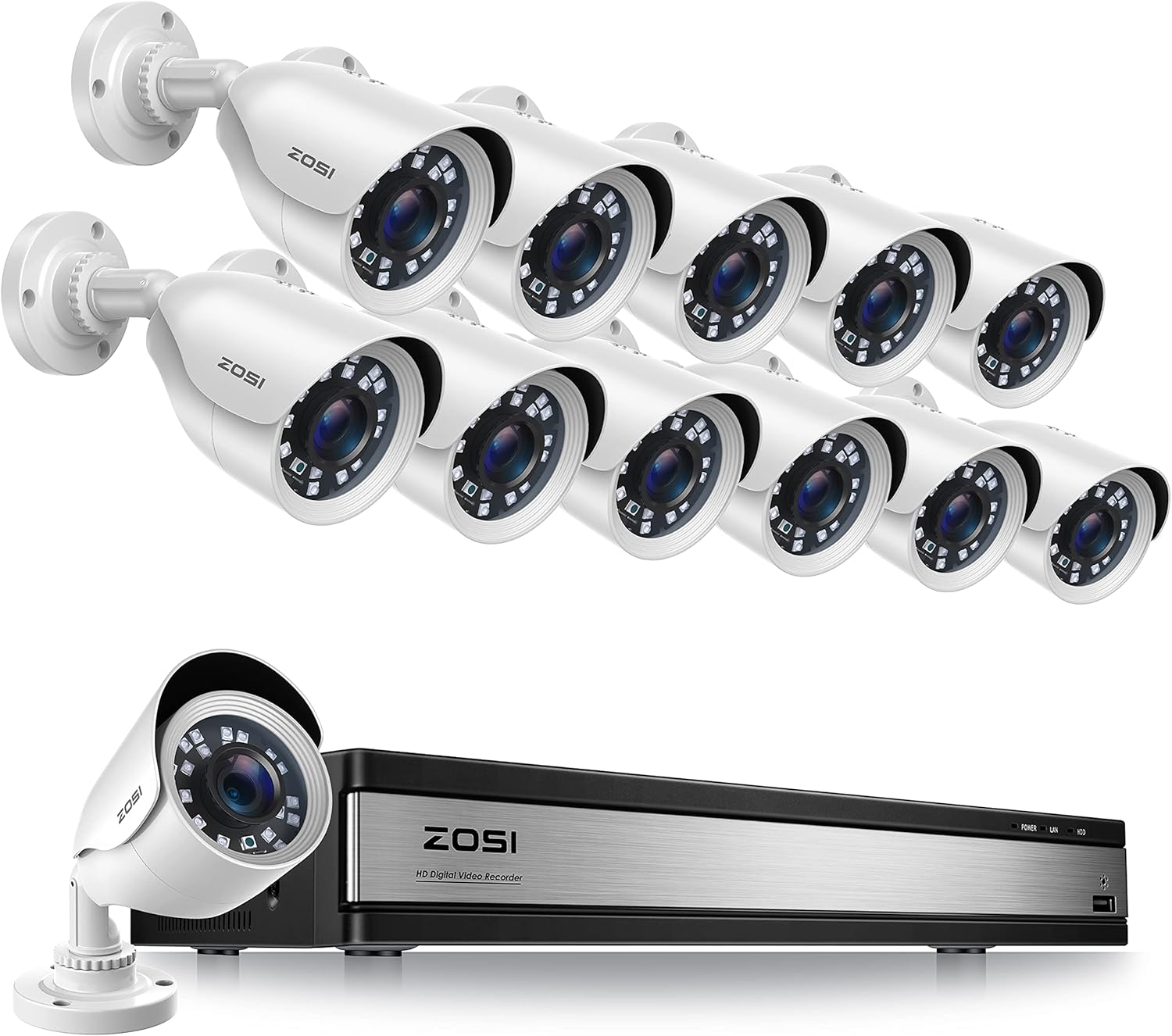 ZOSI H.265+ 1080p 16 Channel Security Camera System for Home