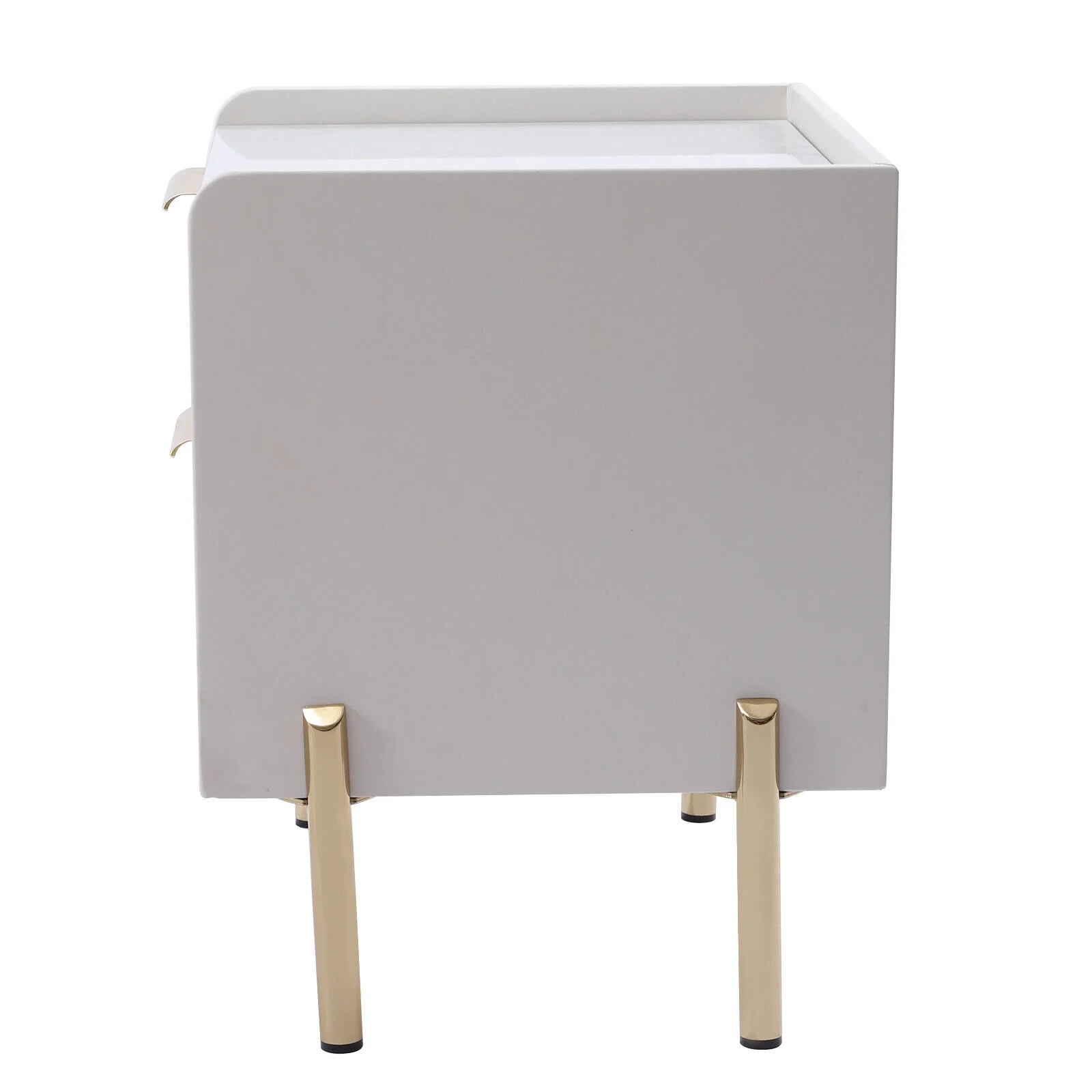 MIDUO Nordic White End Table Wooden Night Stands with 2 Drawers Bedside Table Modern Storage Cabinet for Bedroom
