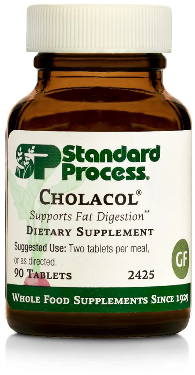 Standard Process Cholacol - Gallbladder Support Supplement - Fat Digestion Supplement for Digestive Health & Bile Support - Gluten-Free