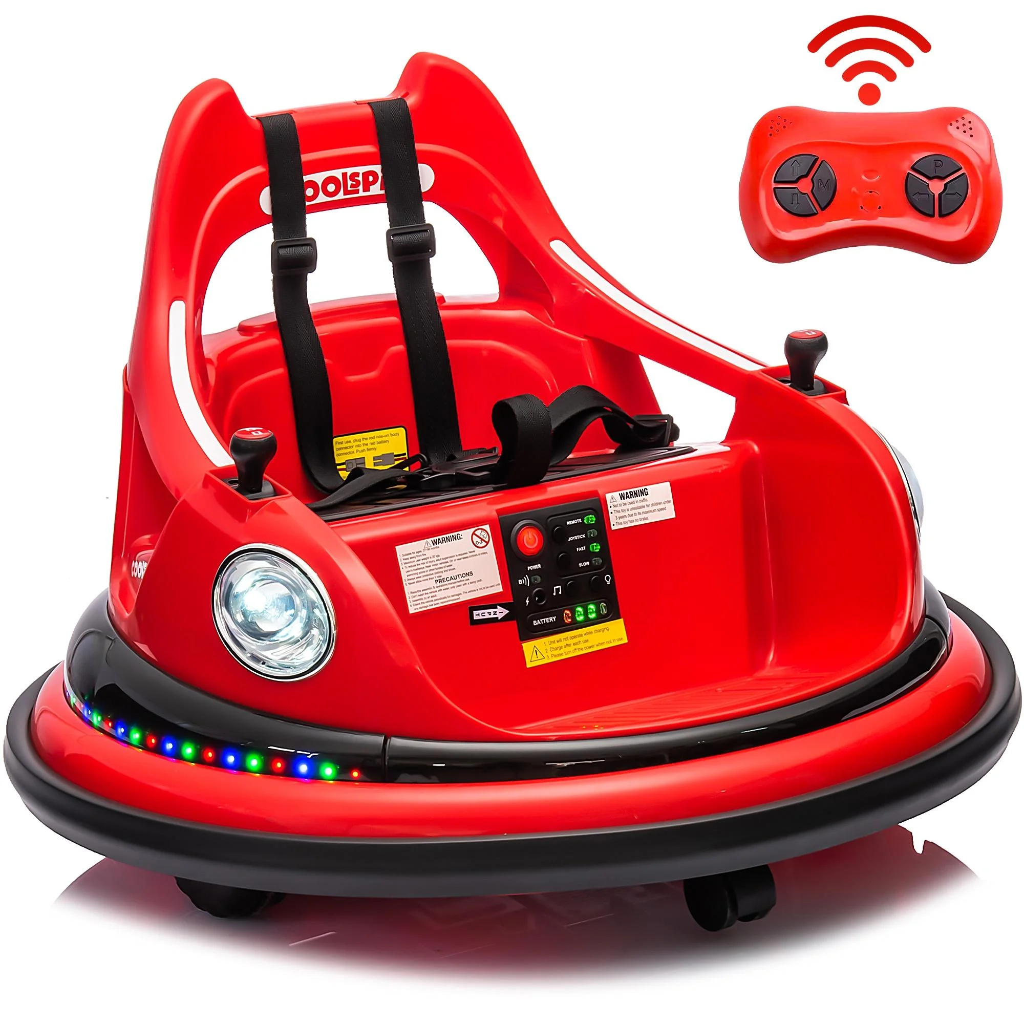 iRerts 12V Bumper Cars for Kids, Bumper Car Ride on with Remote Control, Battery Powered Kids Ride on Toys for 2-5 Year Old Boys Girls
