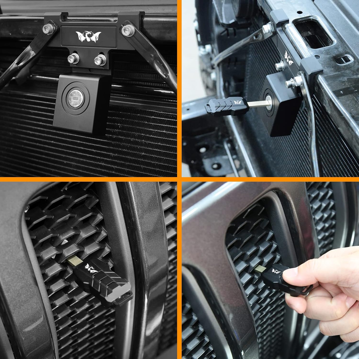 Z8LED Hidden Anti-Theft Hood Lock Compatible with 2018-2021 Jeep Wrangler JL Gladiator