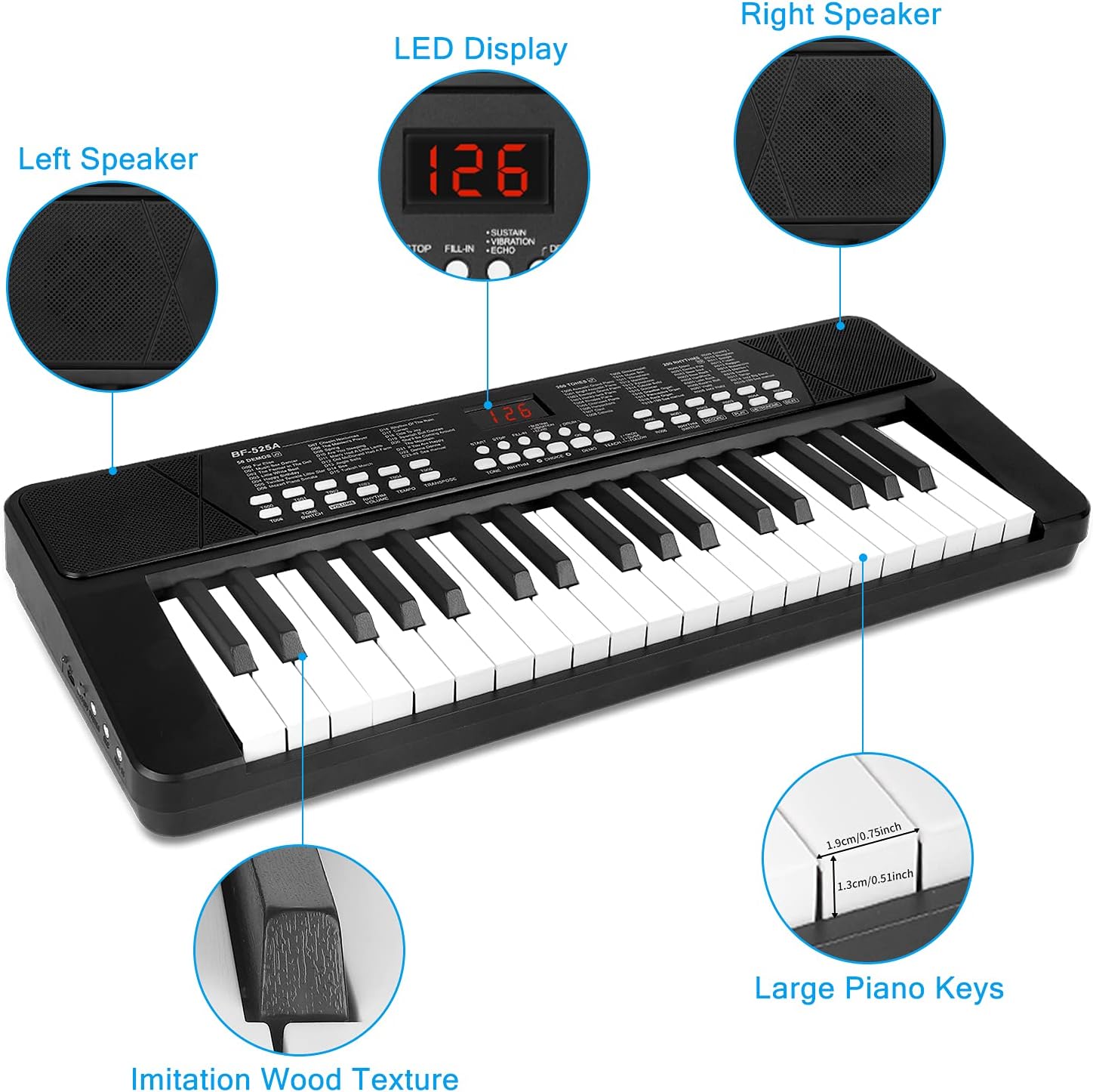 M SANMERSEN Piano Keyboard for Beginners