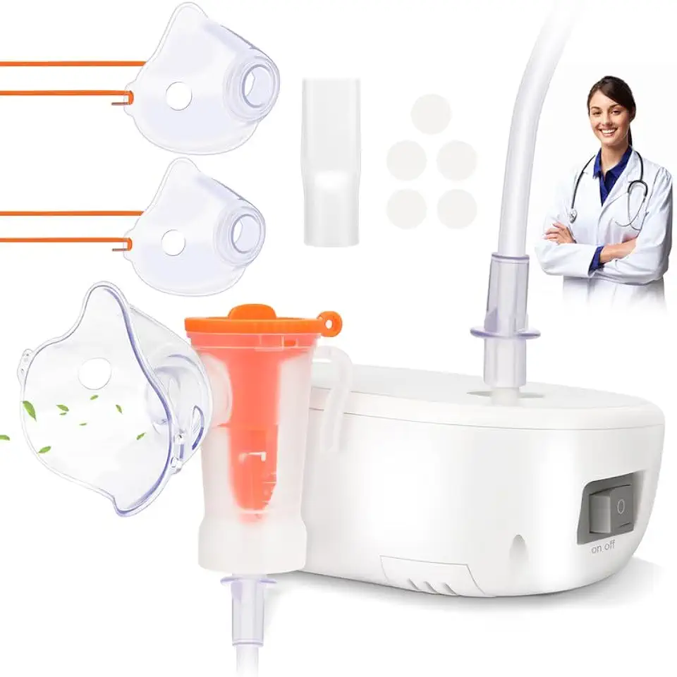 Sponsored Ad - Mesh Spacer Compressor Mesh Breathing Machine with Mouthpiece Masks Desktop for Kids and Adults, White - Kansas Nuitrition - HNZSDS
