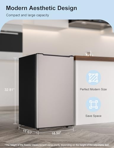 Upright Freezer, 3.2 Cu Ft Mini Small Deep Freezer for 1-2 People, Portable Compact Freezer with 3 Plastic Baffles, 4D Cooling & 40dB Ultra-Quiet
