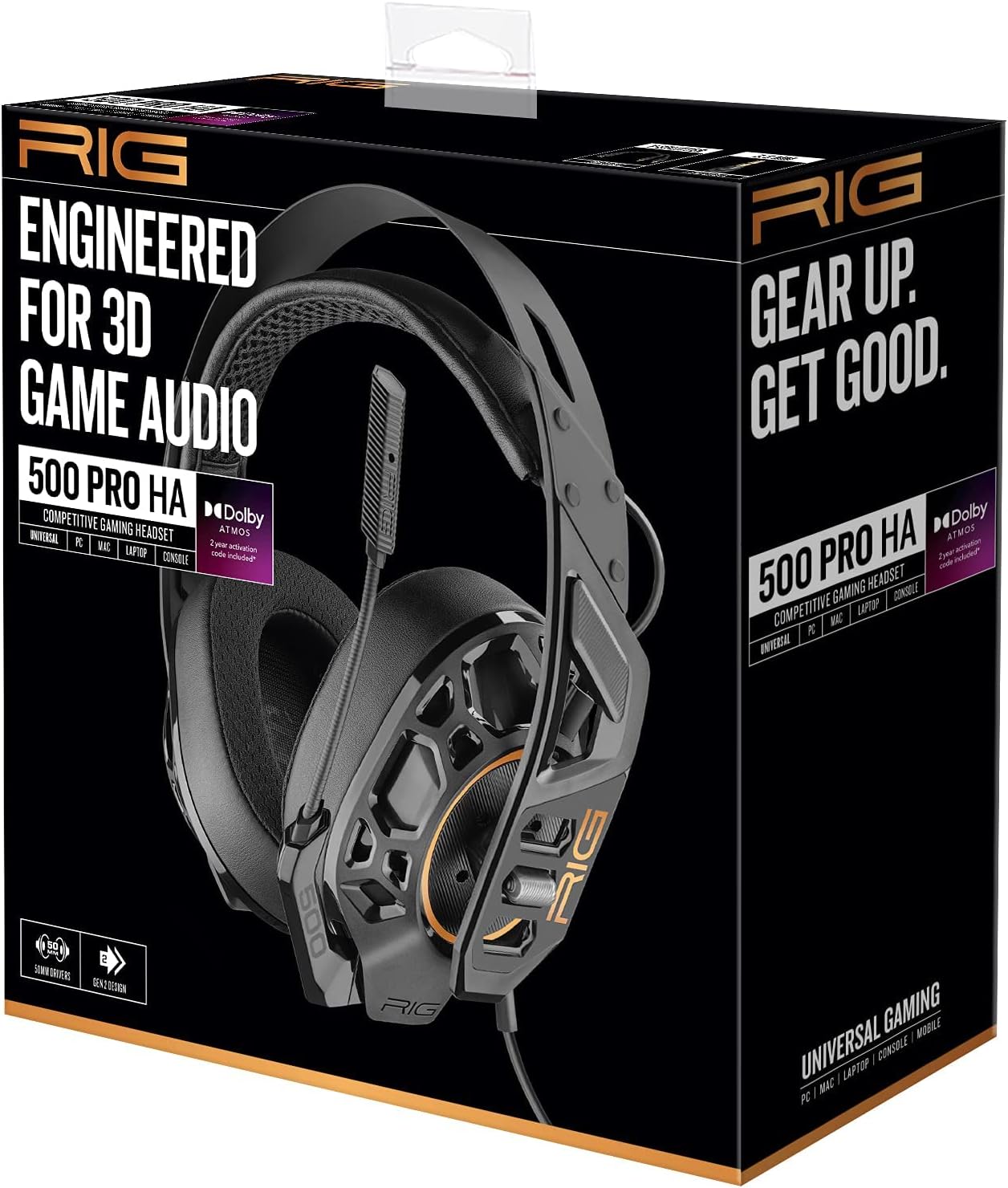 RIG 500 PRO HA Gen 2 Competition Grade PC Gaming Headset with 3D Surround Sound Pack of 2