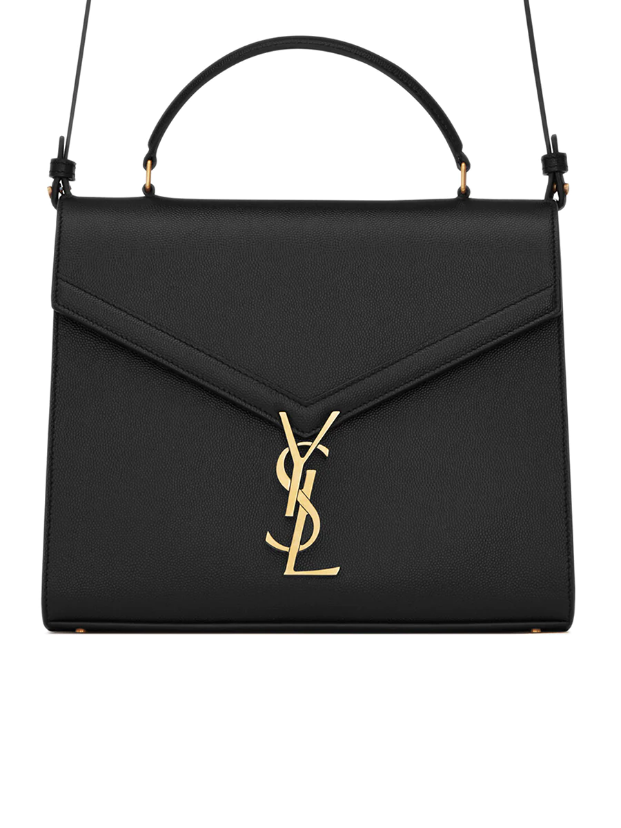 Cassandra Medium Top Handle Bag in Grain de Poudre Embossed Leather