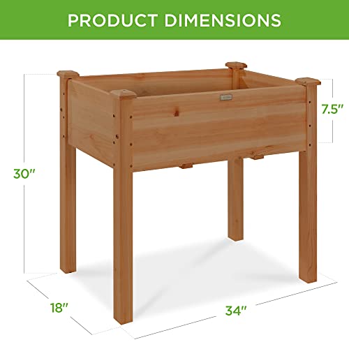 Best Choice Products 72x23x30in Raised Garden Bed, Elevated Wood Planter Box Stand for Backyard, Patio, Balcony w/Divider Panel, 6 Legs