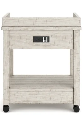 Signature Design by Ashley Carynhurst Printer Stand with 2 Drawers, Whitewash