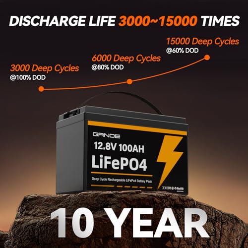 12V 100Ah LiFePO4 Battery Group 31 With Built-in 100A BMS, 15000 Deep Cycles Rechargeable Lithium Battery Prefect for Solar System, Rvs, Marine, Vans