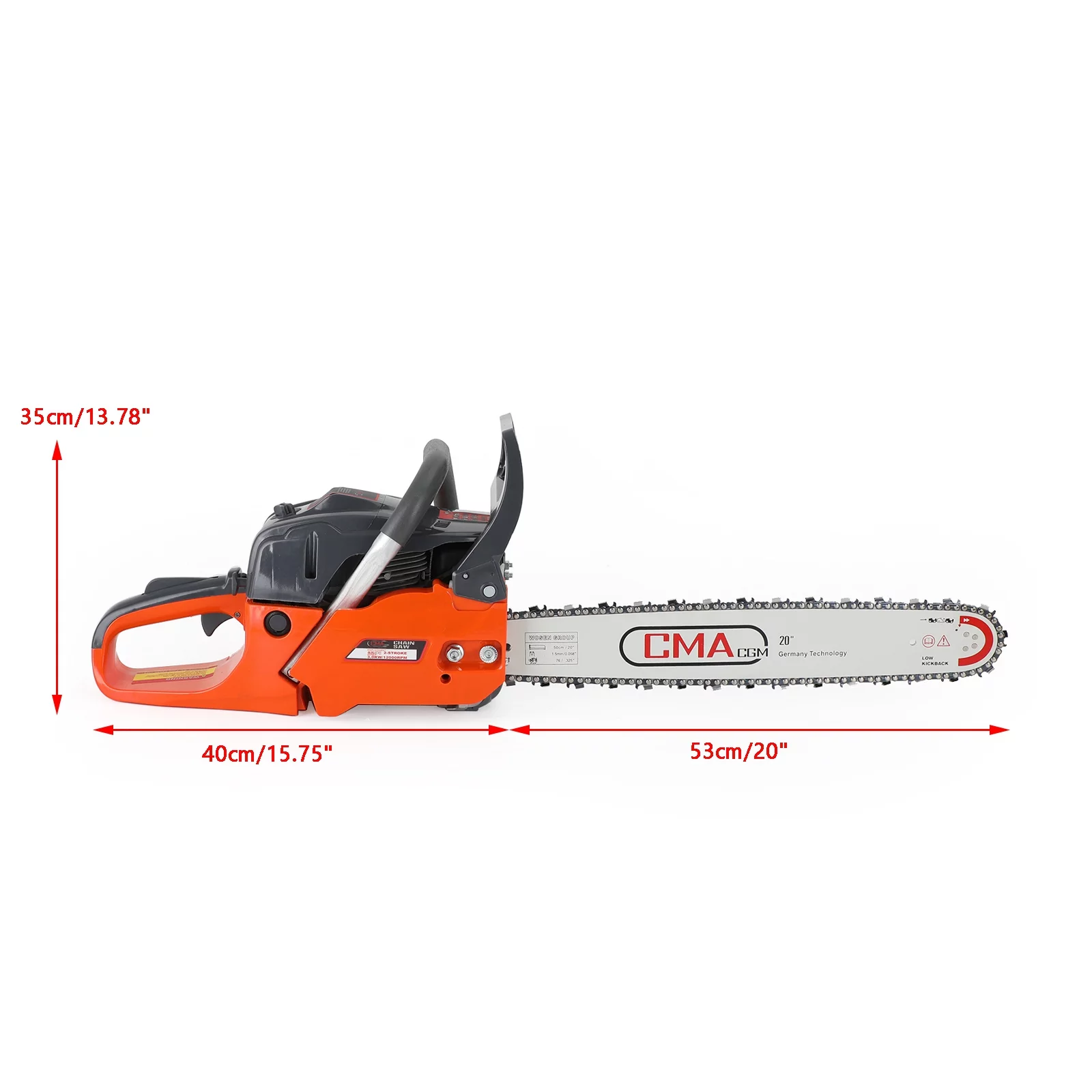 TOPTENG Gas Cordless Chainsaw 20 inch, 2-Cycle Gasoline Powered Chain Saw, 68CC Handheld Cordless Chainsaw, Automatic Chain Oiler