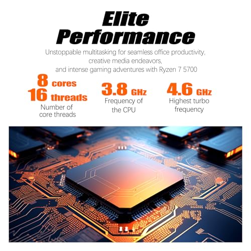 LXZ Desktop Computer, R5 5600G, 4.4GHz, 16GB DDR4, 1TB NVMe SSD