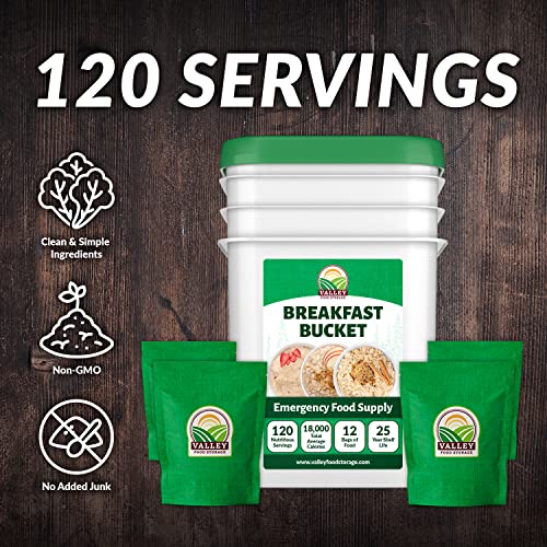 80 Serving Breakfast, Lunch & Dinner Bucket | Premium Emergency Food Supply | Survival Food 25 Year Shelf Life | Camping Food, Backpacking Meals