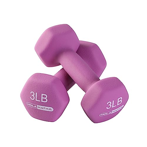 HolaHatha Neoprene Dumbbell Free Hand Weight Set with Rack, Ideal for Home Exercises to Gain Tone and Definition