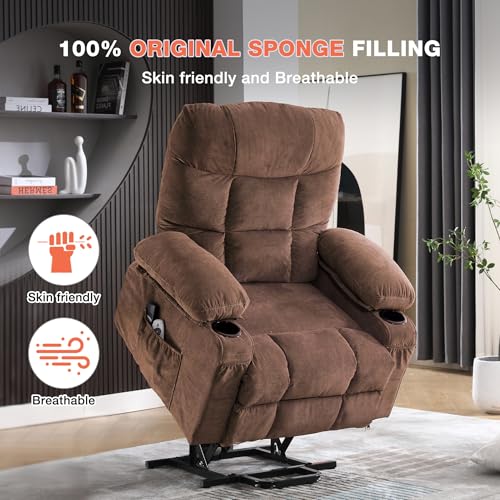 Power Lift Recliner Chair with Vibration Massage and Lumbar Heating for Elderly