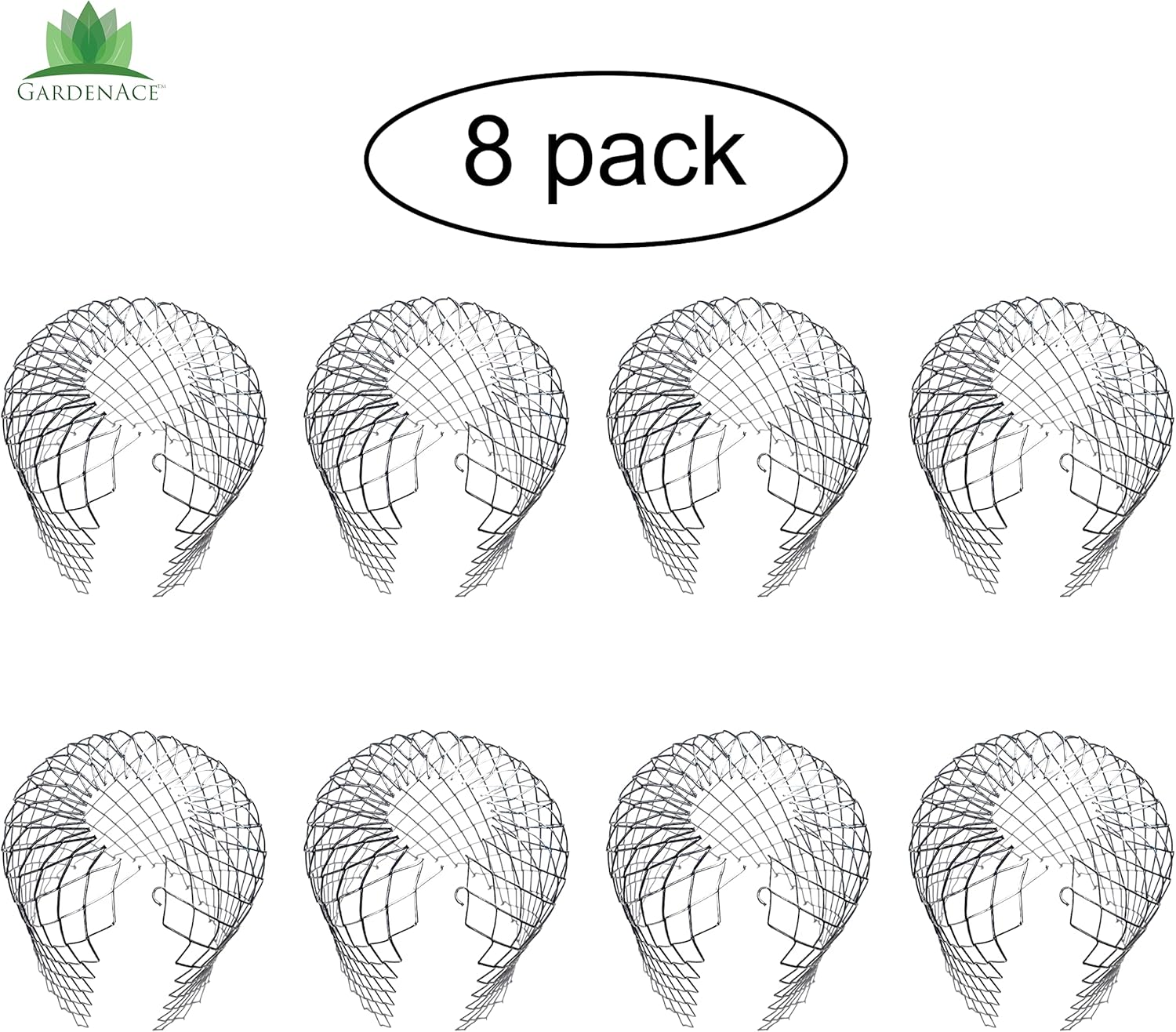 GardenAce Gutter Guards - 8 Pack - for Downspout - Stops Blockage - Expandable Aluminum Mesh Strainer for Leaf & Debris Blockage