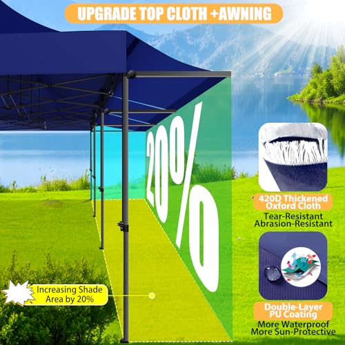 COBIZI 10x10 Pop Up Canopy Tent with Awning