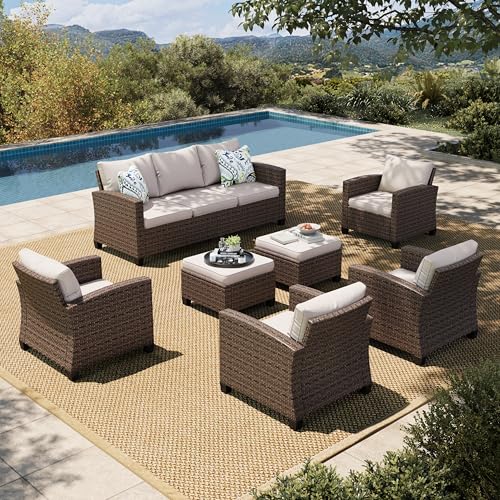 HERA'S HOUSE Patio Furniture Set with 56" Fire Pit Table, Outdoor Patio Conversation Sets