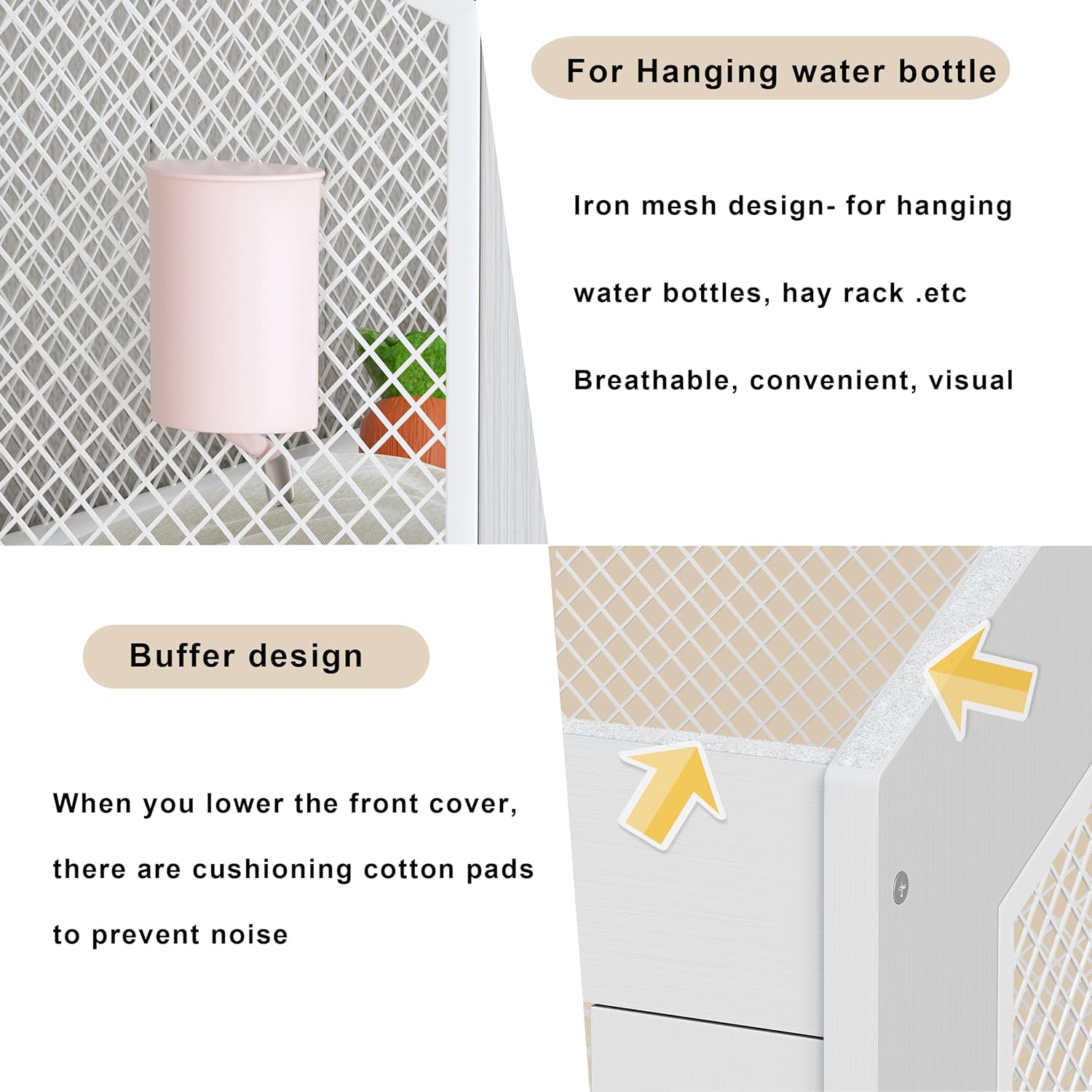 PAKASEPT Hamster Cage, Small Animal Cages with Storage Cabinet, Visual and Ventilated Large Habitats Hamster House for Rat, Guinea Pig, Hedgehog