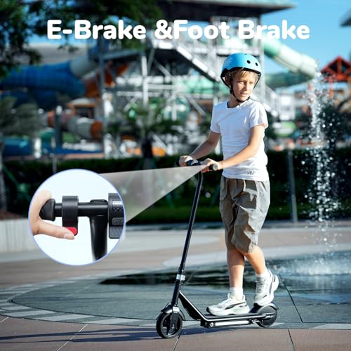 iScooter IK3/IK3Pro Electric Scooter for Kids Ages 6-12, 150W Motor, LED Display, 3 speeds Adjustable,3 Adjustable Heights(IK3Pro),Colorful Lights