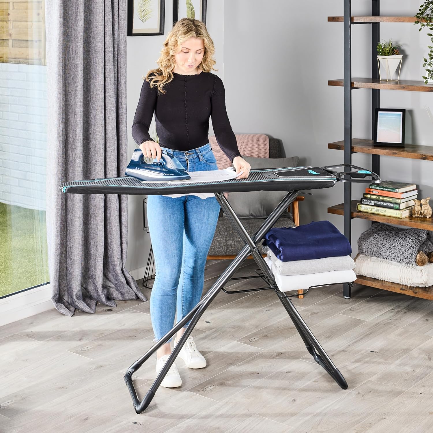 Minky Homecare Ergo Plus Prozone Ironing Board Made in UK Freestanding Full Size Iron Table with Heat Reflective Cover