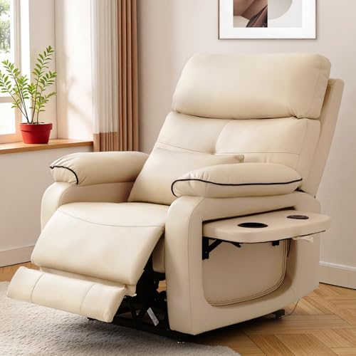 Dual Motor Power Lift Recliner Chair for Adult & Elderly, Infinite Position Lay Flat Lift Chair with Heat & Massage, Cup Holder, Lumbar Pillow
