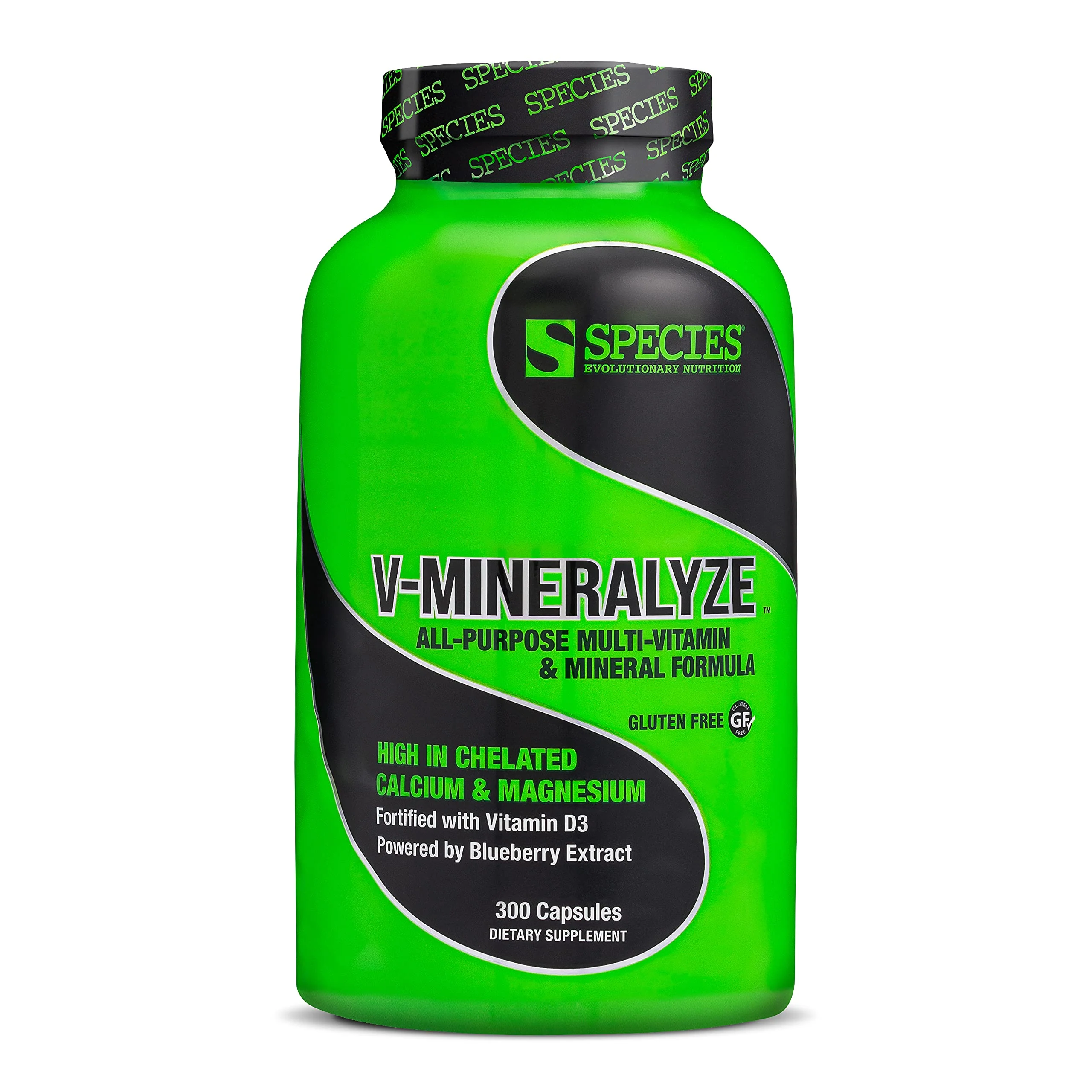 Species Nutrition V-Mineralyze All-Purpose Multivitamin, Vitamin C and D3, Chelated Minerals, Blueberry Extract with Anti-Oxidant Properties