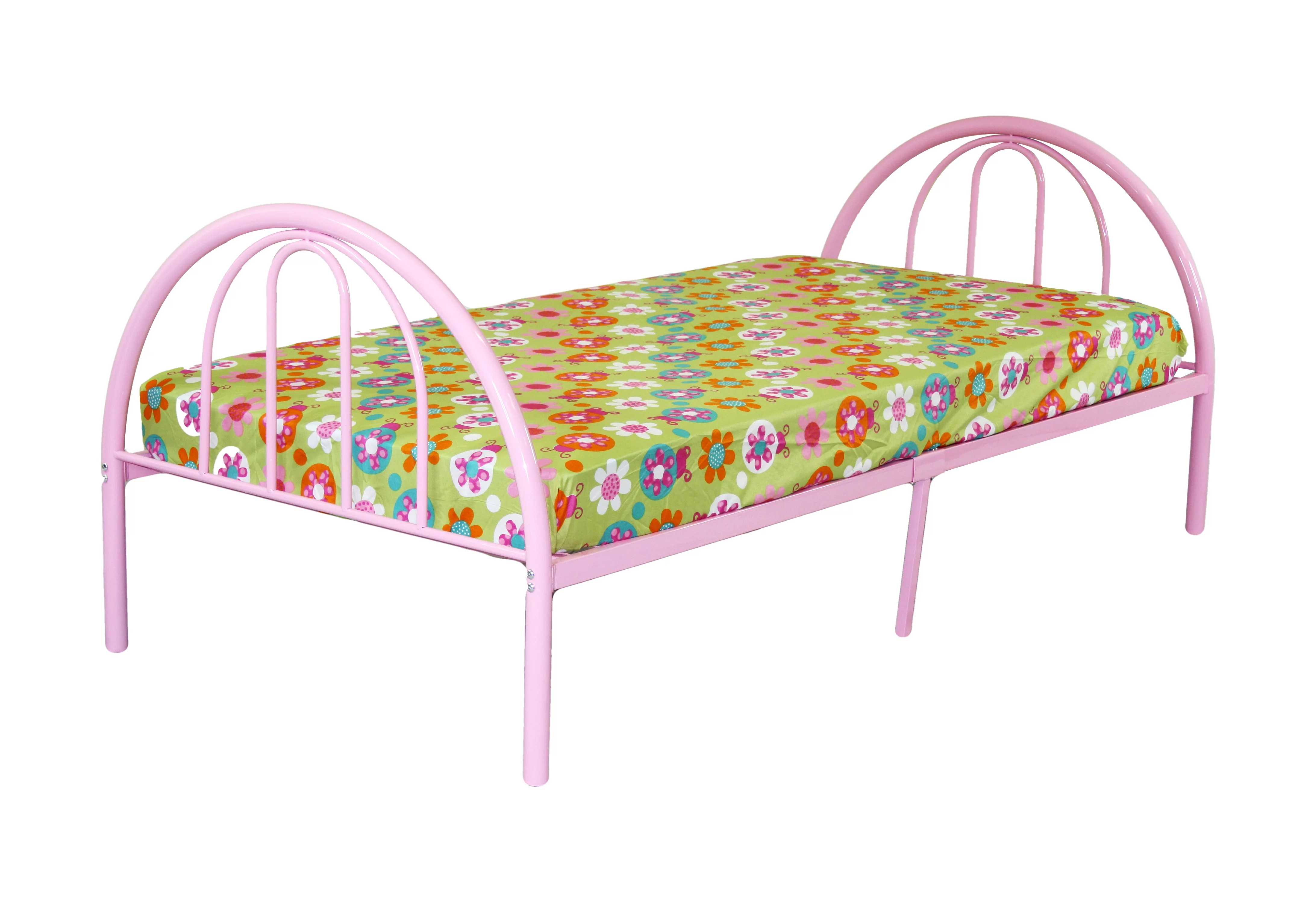 BK Furniture Brooklyn Classic Metal Bed, Twin, Pink