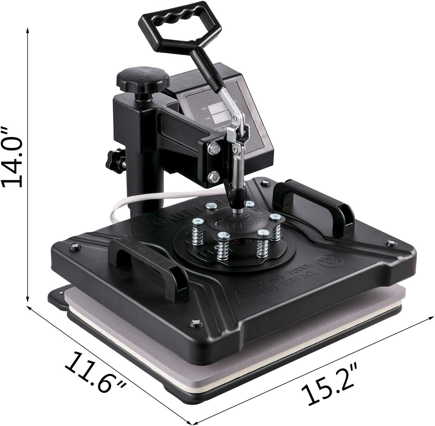 VEVOR Heat Press Machine, 15x15 Inch, 5 in 1 Combo Swing Away T-Shirt Sublimation Transfer Printer with Teflon Coated, Precise Heat Control