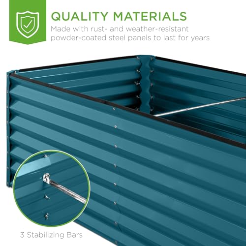 Best Choice Products 8x4x2ft Outdoor Metal Raised Garden Bed, Deep Root Planter Box for Vegetables, Flowers, Herbs