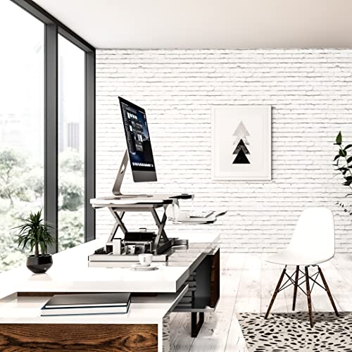 VERSADESK PowerPro™ 36 Inch Electric Standing Desk Converter, Height Adjustable Sit to Stand Up Desk Riser