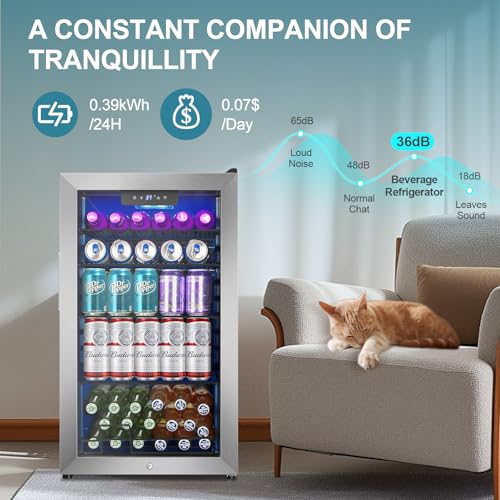 Cigar Electric Humidor, 35L 250 Counts Large Capacity Thermostatic Electric Cigar Cooler Cabinet with Digital LED Screen, Safety Lock