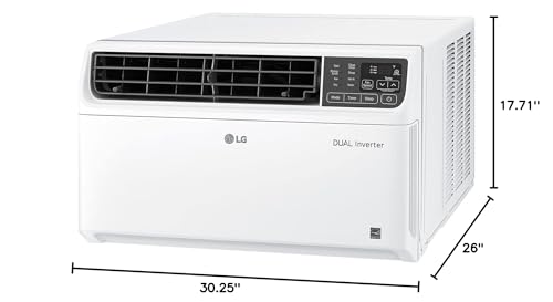 LG 12,000 BTU Dual Inverter Smart Window Air Conditioner, Cools 550 Sq. Ft., Ultra Quiet Operation, Up to 35% More Energy Savings, Energy Star