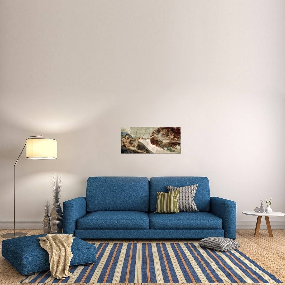 Global Gallery Michelangelo &Creation of Adam (detail)& Stretched Canvas Art