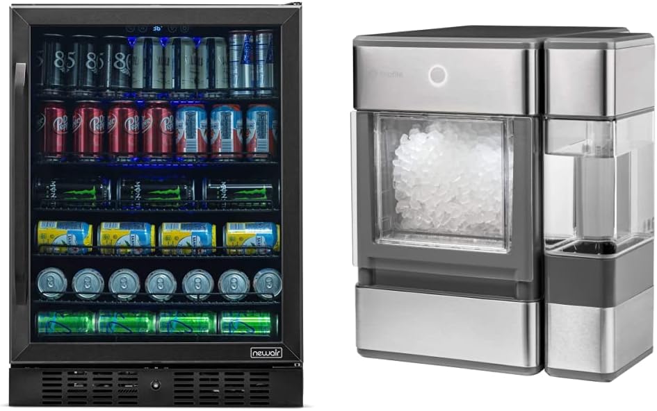 NewAir Beverage Refrigerator Built In Cooler with 177 Can Capacity Soda Beer Fridge, NBC177BS00, Black Stainless Steel