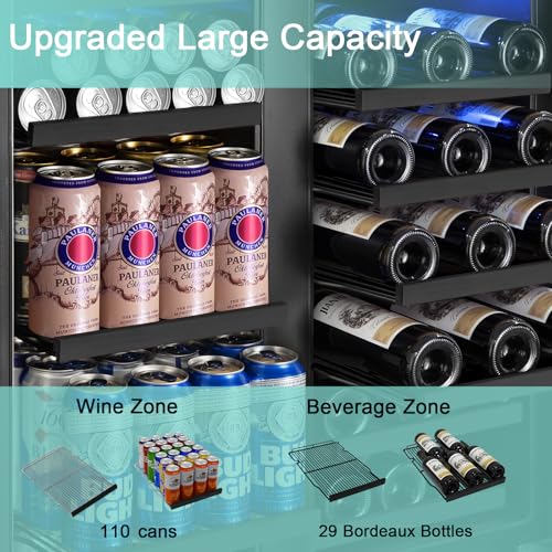 Cigar Electric Humidor, 35L 250 Counts Large Capacity Thermostatic Electric Cigar Cooler Cabinet with Digital LED Screen, Safety Lock