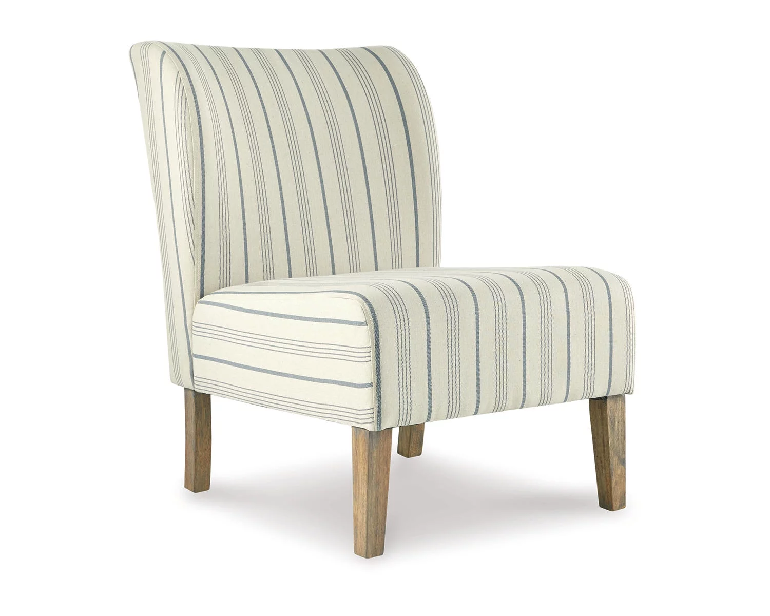 Signature Design by Ashley Triptis Casual Armless Accent Chair, Cream with Blue Pinstripe