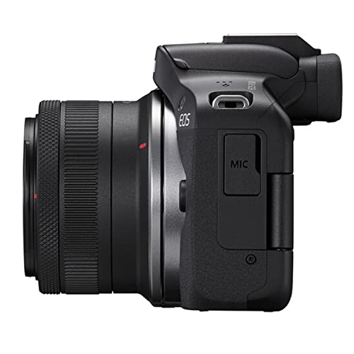 Canon EOS R50 Mirrorless Camera with 18-45mm Lens + 128GB Extreme Memory, Wireless Lavalier Microphones, Lenses, Filters, Case, Tripod, Flash