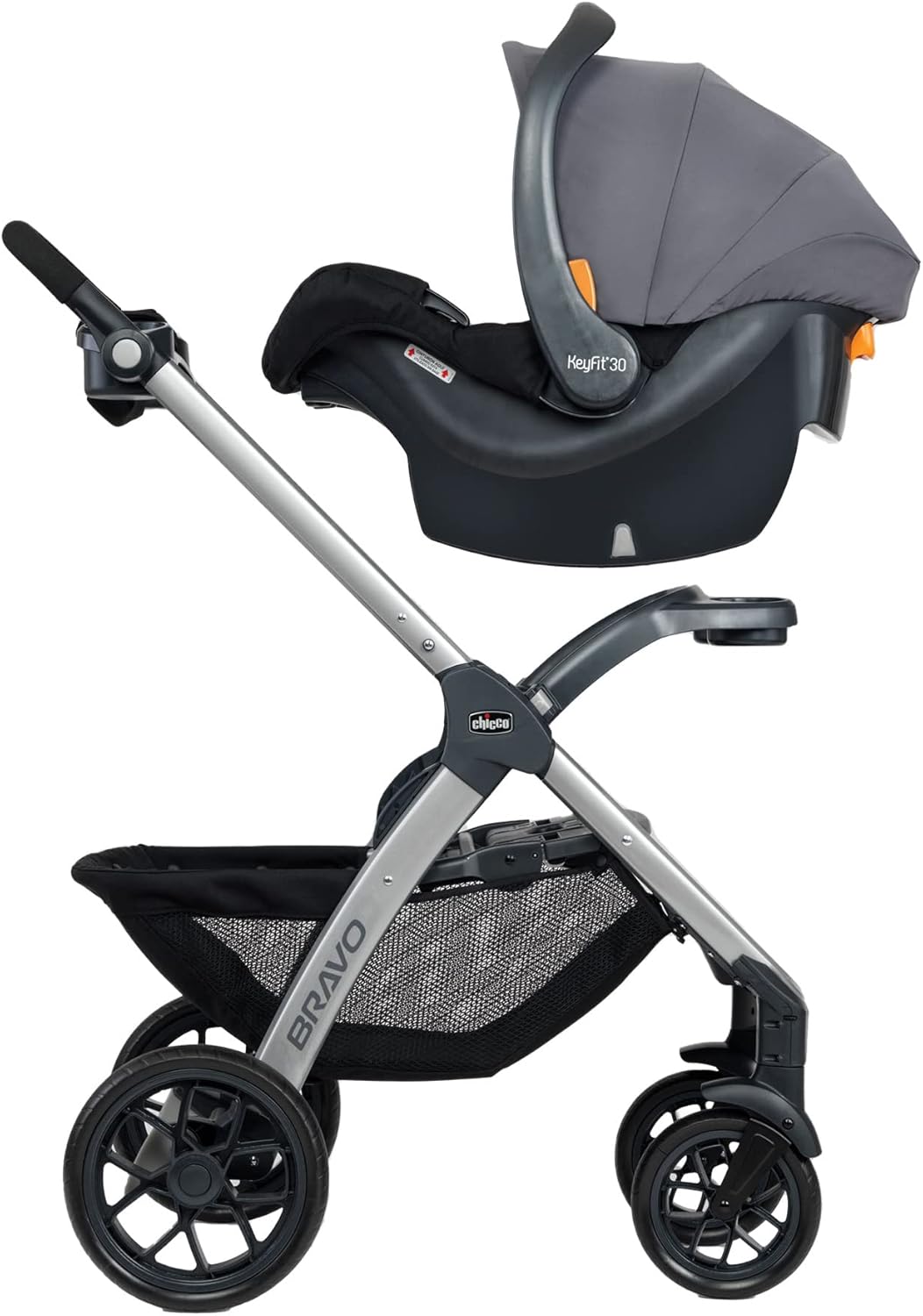 Chicco Bravo 3-in-1 Trio Travel System, Bravo Quick-Fold Stroller with KeyFit 30 Infant Car Seat and Base, Car Seat and Stroller Combo