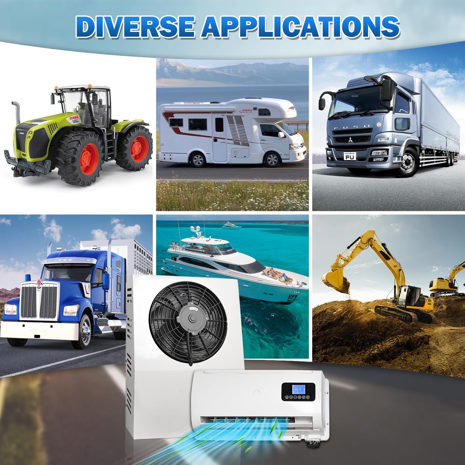 12V Air Conditioner 9000BTU, Mini Split 12 Volt Air Conditioner, Semi Truck 12 Volt DC Air Conditioner, Cooling Low Noise for Semi Trucks, Pickup