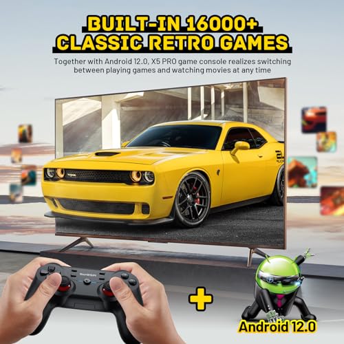 Kinhank Super Console X5 PRO Retro Game Console with 16000+Games,Android 12.0 OS,Emulator Console Compatible with Most Emulators,8K UHD Output