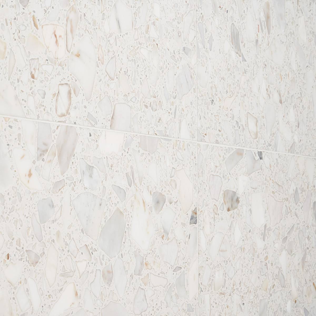 TileBar Terrazzo Italy Sacra Calacatta 24x24 Honed Marble Tile, Beige u0026 Cream, Backsplash, Wall and Floor