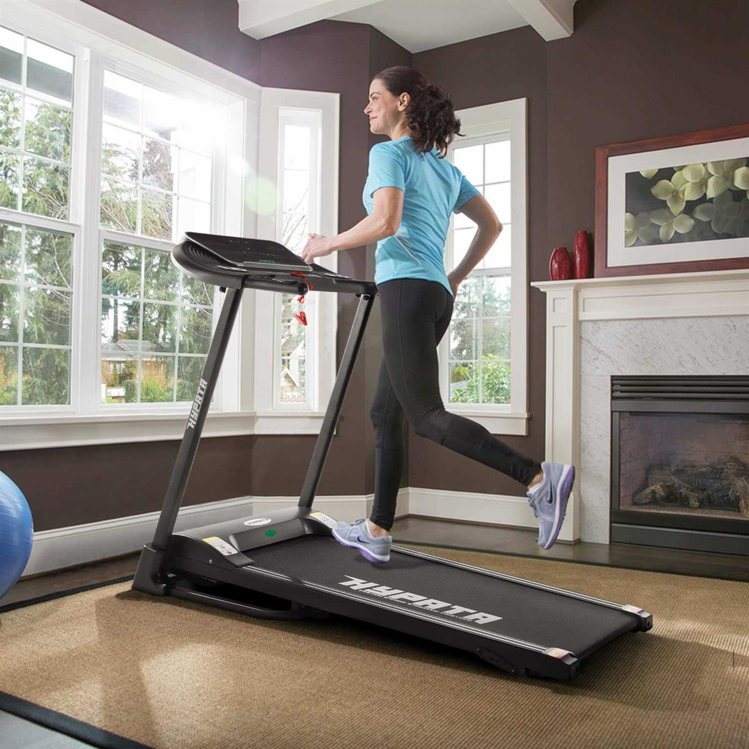 HYPATA Treadmill 300 lb capacity,Max 2.5 HP Folding Treadmills for Running and Walking Jogging Exercise with 12 Preset Programs
