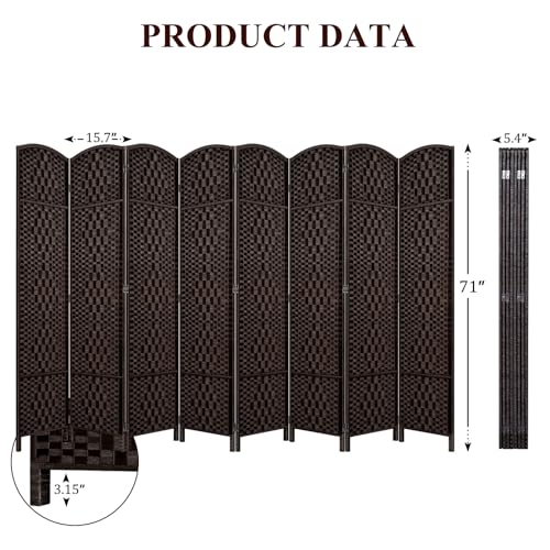 Room Divider, Room Dividers and Folding Privacy Screens, 16in Privacy Screen, 6 Panel Temporary Wall Partitions, 6ft Space Separation Panel Screen