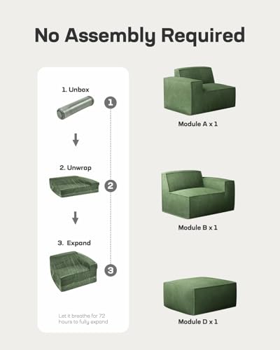 Marsail 142" Oversized Deep U Shaped Modular Sofa, Corduroy Cloud Couches with Deep Seats and High-Back Design