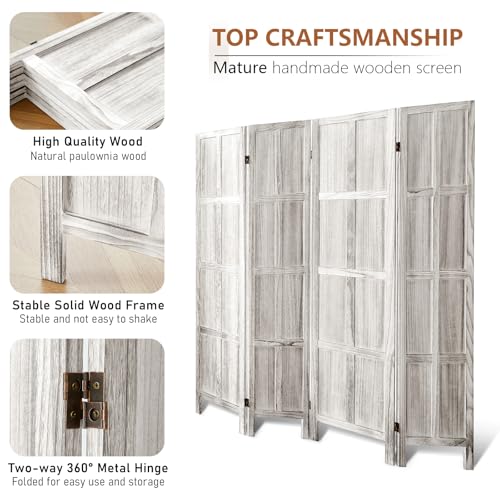 4 Panel Room Divider, 5.6 FT Folding Privacy Screen Room Divider, Partition Divider for Room Separation, Room Partition Separator