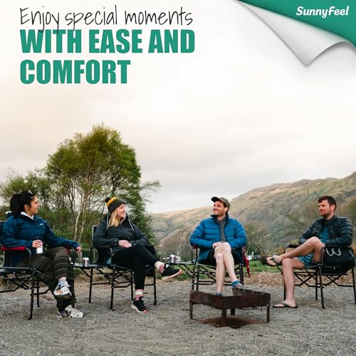 SUNNYFEEL Oversized Camping Directors Chair 2 Pack, Portable Folding Lawn Chairs for Adults Heavy Duty with Side Table,Pocket for Beach, Fishing