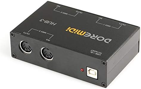 CAMOLA MIDI HUB Box, 3x3 MIDI to USB Interface, 3 in 3 out 5-pin USB MIDI Interface Converter for MIDI Device Connect to PC and Mac (MIDI HUB-3)